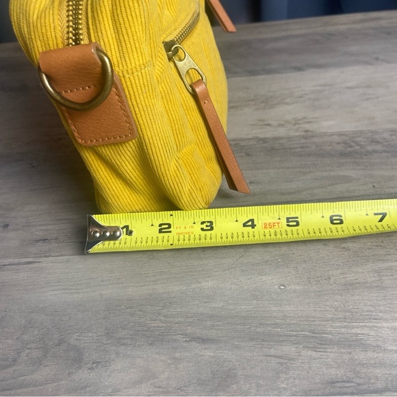 Mustard Yellow Quilted Corduroy Women's Clutch Bag - Picture 8 of 9